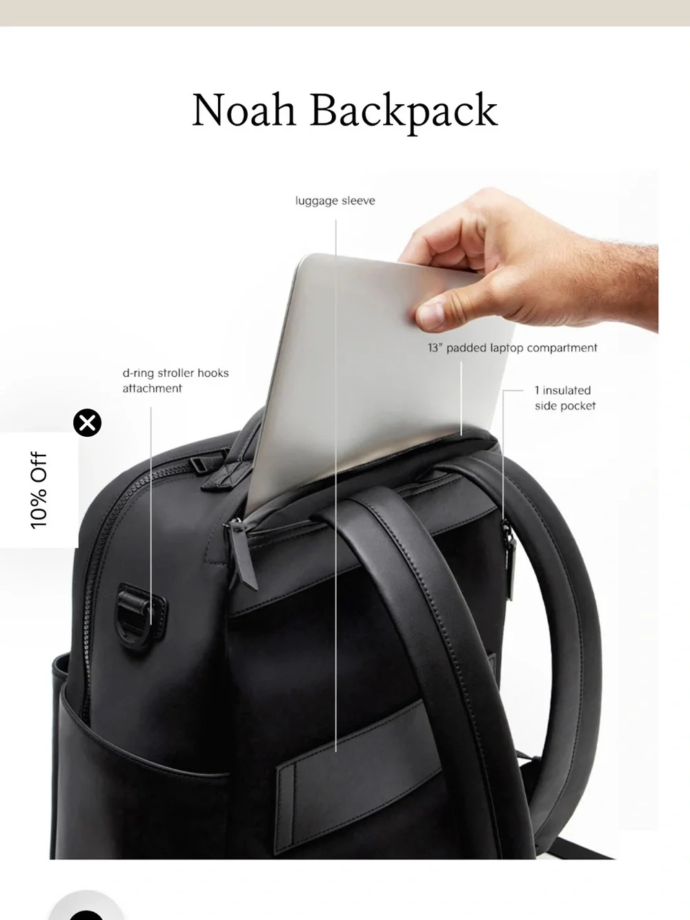 Mina Baie Noah Nylon diaper bag backpack
